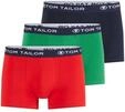 TOM TAILOR Herren Kurze Boxershorts im 3er-Pack, rot, Uni, Gr. XXL/8