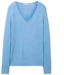 TOM TAILOR Damen Pullover mit V-Ausschnitt, blau, Meliert, Gr. S