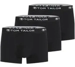 TOM TAILOR Herren Kurze Boxershorts im 3er-Pack, schwarz, Uni, Gr. S/4