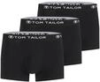 TOM TAILOR Herren Kurze Boxershorts im 3er-Pack, schwarz, Uni, Gr. S/4