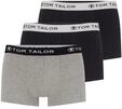 TOM TAILOR Herren Kurze Boxershorts im 3er-Pack, grau, Uni, Gr. S/4