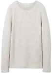 TOM TAILOR Damen Strickpullover mit Rundhalsausschnitt, braun, Meliert, Gr. S
