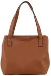TOM TAILOR Damen TTMIRI L Shopper mit Logo-Badge, braun, Uni, Gr. ONESIZE