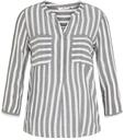 TOM TAILOR Damen Gestreifte Bluse mit Taschen, blau, Gestreift, Gr. 38