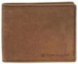 TOM TAILOR Herren TTRON Brieftasche aus Leder, braun, Logo Print, Gr. ONESIZE