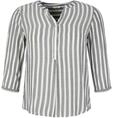 TOM TAILOR Damen Plus Size - Henleybluse mit Streifenmuster, wei&szlig;, Gestreift, Gr. 50