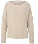 TOM TAILOR Damen Loose Fit Strickpullover aus Baumwolle, braun, Meliert, Gr. M