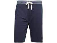 TOM TAILOR Herren Bermuda Shorts aus Jersey, blau, Logo Print, Gr. 54/XL