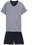 TOM TAILOR Herren Pyjama-Set aus Baumwolle, blau, Gestreift, Gr. 54/XL