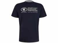 TOM TAILOR Herren T-Shirt mit Logo Print, blau, Logo Print, Gr. S