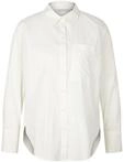 TOM TAILOR Damen Loose Fit Bluse mit Brusttasche, wei&szlig;, Uni, Gr. 38