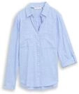 TOM TAILOR Damen Bluse mit Brusttaschen, blau, Meliert, Gr. 44