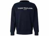 TOM TAILOR Herren Sweatshirt mit Logoprint, blau, Logo Print, Gr. L