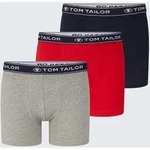 TOM TAILOR Herren Mittellange Boxershorts im 3er-Pack, rot, Uni, Gr. S/4