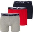 TOM TAILOR Herren Mittellange Boxershorts im 3er-Pack, rot, Uni, Gr. S/4