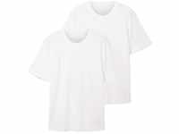 TOM TAILOR Herren Basic T-Shirt im Doppelpack, weiß, Uni, Gr. XL