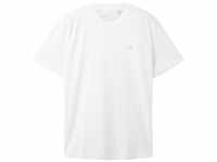 TOM TAILOR DENIM Herren Basic T-Shirt, weiß, Uni, Gr. L
