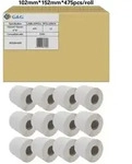 G&G 12 Etikettenrollen kompatibel zu Zebra 800264-605 (102 x152mm)