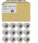 G&G 12 Etikettenrollen kompatibel zu Zebra 800262-125 (57 x 32mm)