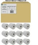G&G 12 Etikettenrollen kompatibel zu Zebra 800264-155 beschichtet (102 x 38mm)