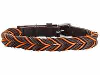 HUNTER Hundehalsband Solid Education Cord braun-orange, Gr. 60, Breite: ca. 2 cm,