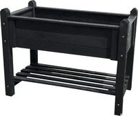 Promex Hochbeet mit Ablage aus Holz, gro&szlig;, FSC-zertifiziert, Breite 114 cm grau