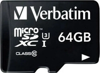Verbatim Micro SDHC-Speicherkarte Card Pro, Class 10 mit Adapter, 64 GB
