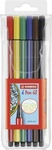 STABILO Filzstift Pen 68, ISCC Plus 96%, 6er-Set rot|gelb|gr&uuml;n|blau|braun|schwarz