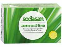 Sodasan 19006, Sodasan Pflanzenölseife Cream Lemongrass & Ingwer, 100 g, Grundpreis: