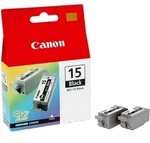 Canon BCI-15BK (8190A002) Druckerpatrone &ndash; black &ndash; Originalprodukt (2er Pack)