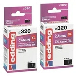 2x Original Edding Tinte Patrone 320 f&uuml;r Canon PGI-550XL BK Pixma IP7250 MX925