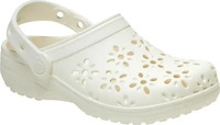 Crocs 210927-0WV-M8/W10, Crocs Classic Floral Cut Out Clogs Wei&szlig; EU 41-42 Chalk