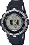 Casio PRW-30-1AER-OS, Casio Pro-trek Watch Silber Mann Black / Lcd Black