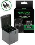 Patona Premium Tripple-Charger Ladebox f. GoPro Hero 13 inkl. USB-C Kabel