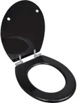 Vidaxl - Toilettensitz Mdf Deckel Mit Absenkautomatik Design Schwarz