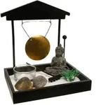 Entspannungsset Zen Garten Mit Buddha Figur Und Gong Teelichthalter Schwarz