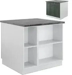 Vicco - K&uuml;cheninsel Fame-line, Gr&uuml;n-gold Landhaus/wei&szlig;, 90 Cm Mit Schublade,...