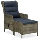 Vidaxl - Verstellbarer Gartensessel Mit Fu&szlig;hocker Poly Rattan Braun
