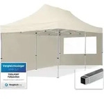3x6 M Faltpavillon, Economy Alu 32mm, Seitenteile Mit Panoramafenstern, Creme