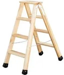 G&uuml;nzburger Steigtechnik - Stufen-stehleiter Beidseitig Begehbar Holz 2 X 4 Stufen -