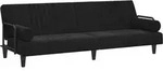 Vidaxl Schlafsofa Mit Armlehnen In Schwarz Velours