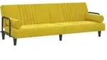Schlafsofa Mit Armlehnen Gelb Samt Vidaxl