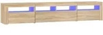 Tv-schrank Mit Led-leuchten Sonoma-eiche 210x35x40 Cm Vidaxl