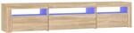 Tv-schrank Mit Led-leuchten Sonoma-eiche 195x35x40 Cm Vidaxl