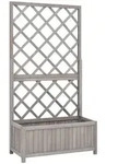 Garten-spalier Mit Blumenkasten Grau 70x30x135 Cm Tannenholz Vidaxl