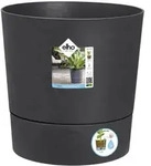 Pot Elho Aqua Care Rond 35cm Gris Pot Rond Avec Syst&egrave;me D'Arrosage Intelligent -