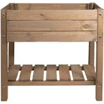 Hochbeet Massiv S 79x40x78cm Kiefernholz Dunkelbraun - Mgc24
