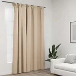 Verdunkelungsvorhang Mit Haken Leinenoptik Beige 290x245 Cm Vidaxl