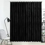Verdunkelungsvorhang Mit Haken Samt Schwarz 290 X 245 Cm Vidaxl