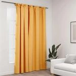 Verdunkelungsvorhang Mit Haken Leinenoptik Gelb 290x245 Cm Vidaxl